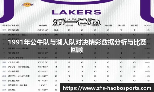 1991年公牛队与湖人队对决精彩数据分析与比赛回顾